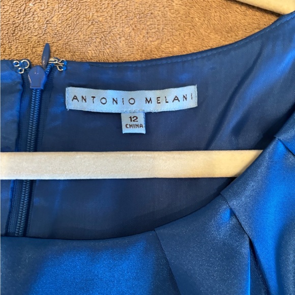 Antonio Melani Elegant Blue Cap Sleeve Dress Size 12 - Picture 8 of 8